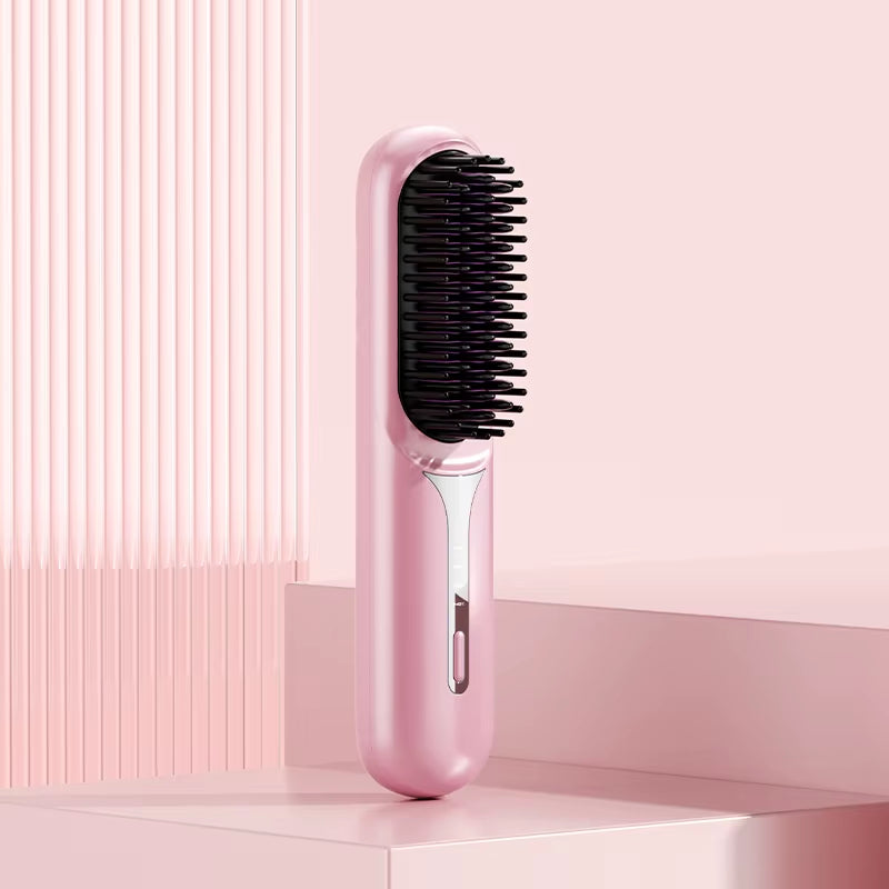 MOCATT Multifunctional Wireless Negative Ion Straightening Comb, Electric Hair Brush anti Scalding Straightener, Family Travel