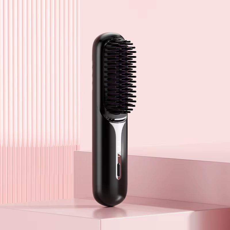 MOCATT Multifunctional Wireless Negative Ion Straightening Comb, Electric Hair Brush anti Scalding Straightener, Family Travel