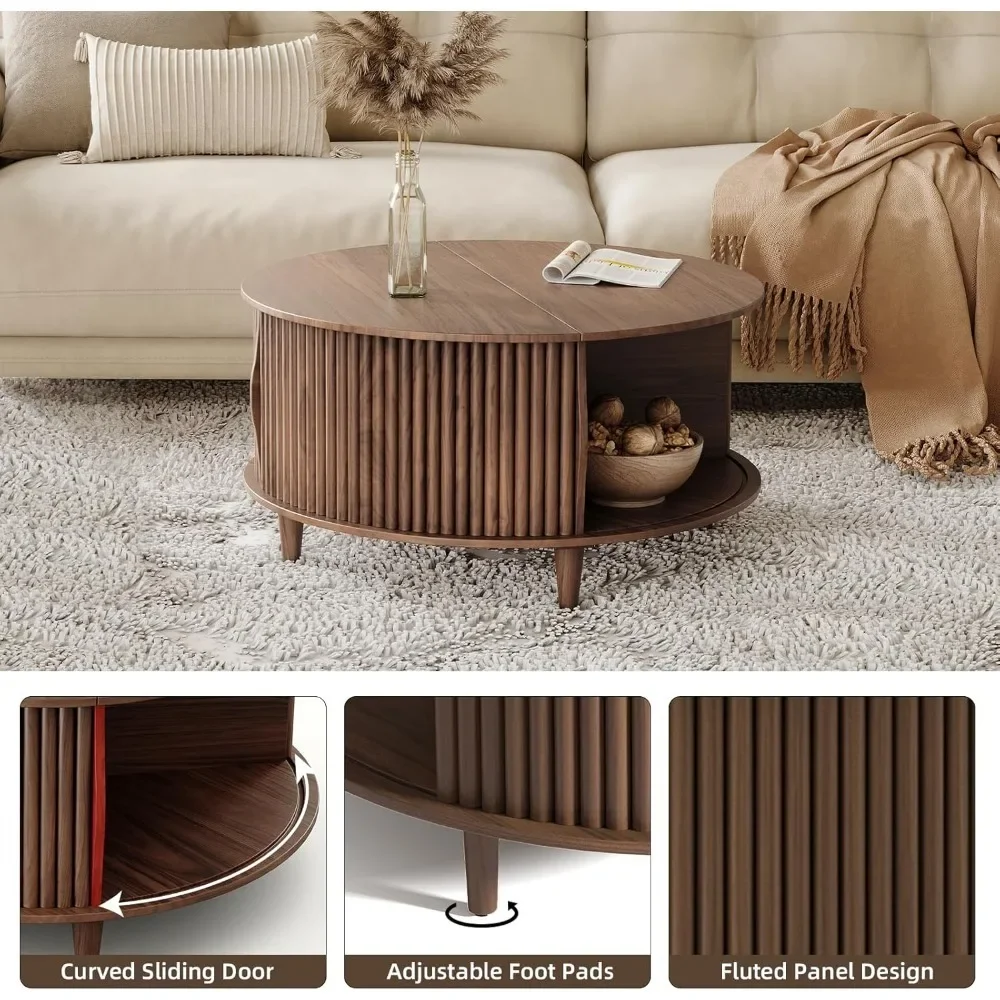 Modora™ – Mid-Century Coffee Table with Storage