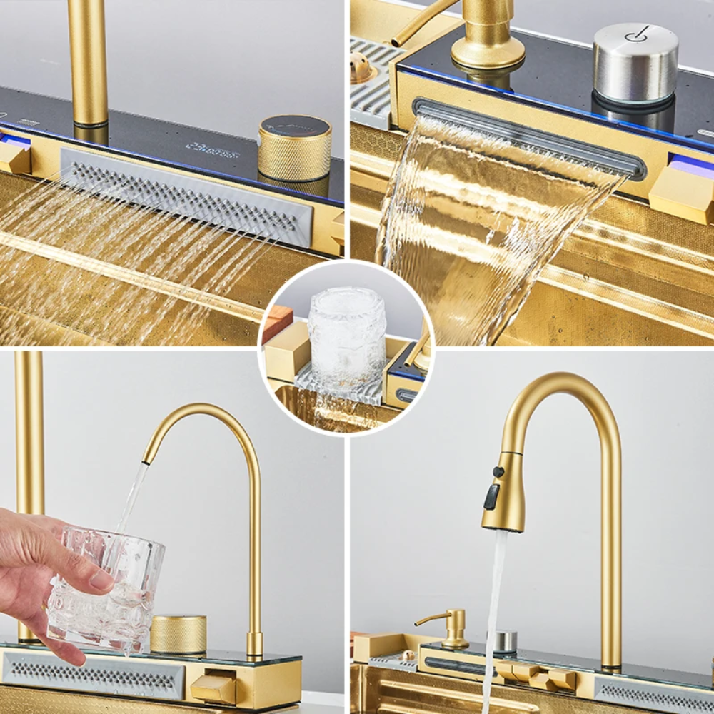 AquaForge™ – Digital Waterfall Stainless Steel Whale Sink