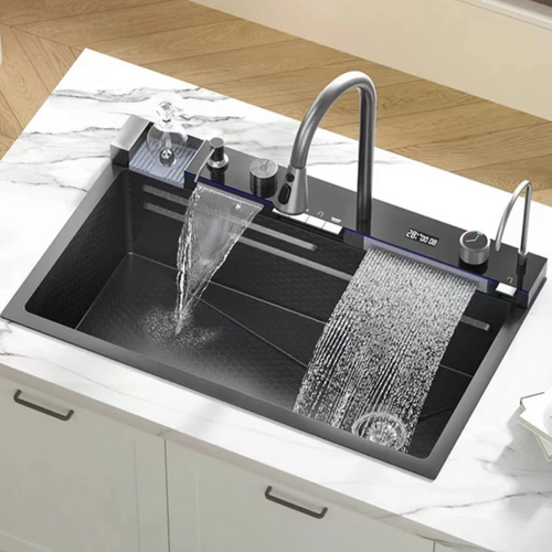 AquaForge™ – Digital Waterfall Stainless Steel Whale Sink