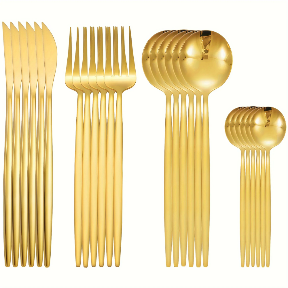 Luxurest™ – 24pcs Stainless Steel Dinner Set