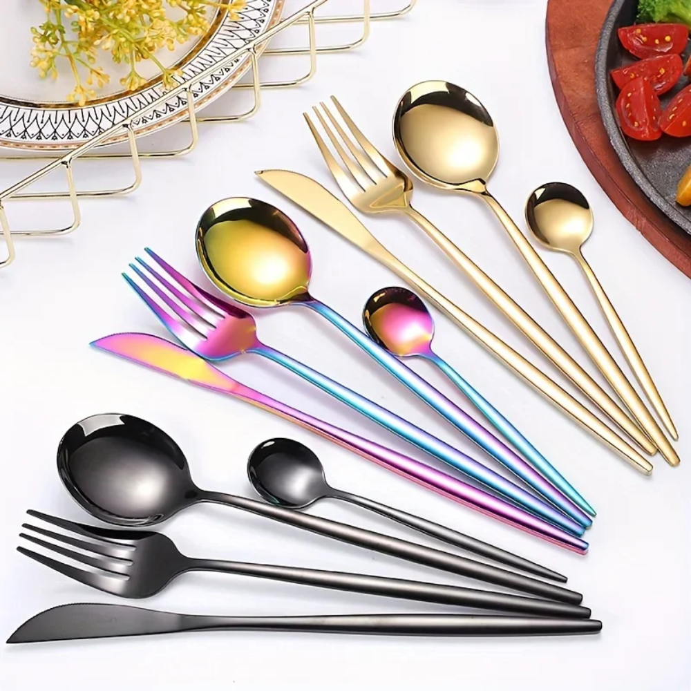 Luxurest™ – 24pcs Stainless Steel Dinner Set