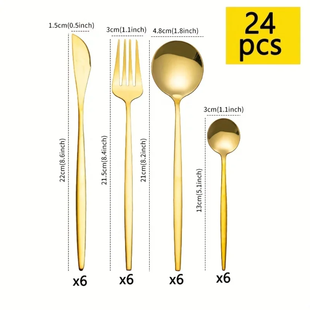 Luxurest™ – 24pcs Stainless Steel Dinner Set