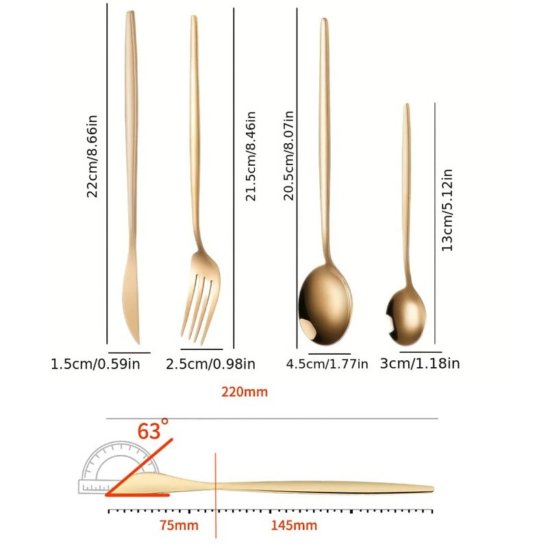 Luxurest™ – 24pcs Stainless Steel Dinner Set