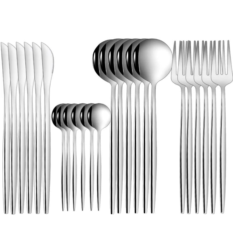 Luxurest™ – 24pcs Stainless Steel Dinner Set