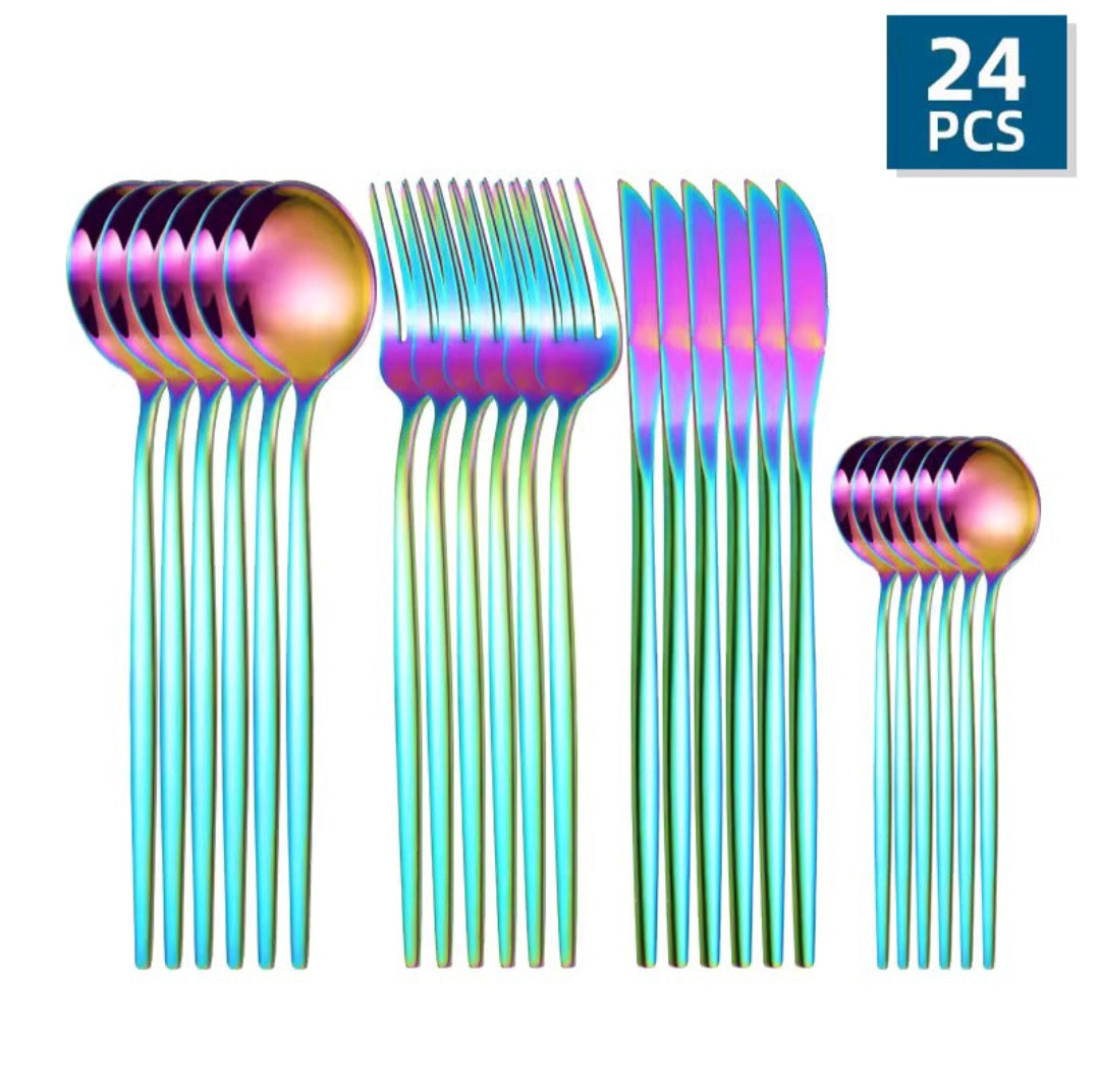 Luxurest™ – 24pcs Stainless Steel Dinner Set