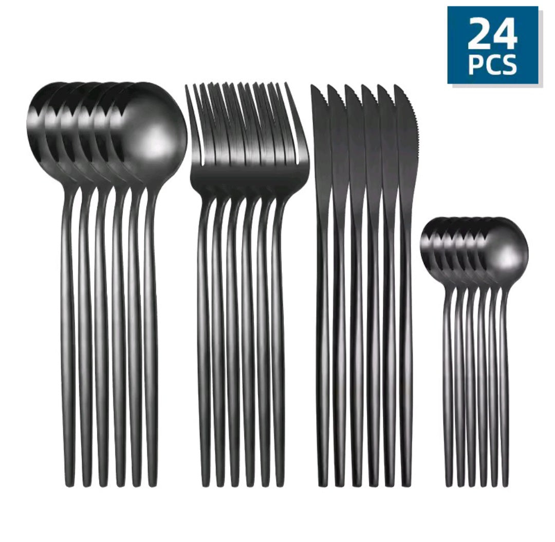 Luxurest™ – 24pcs Stainless Steel Dinner Set