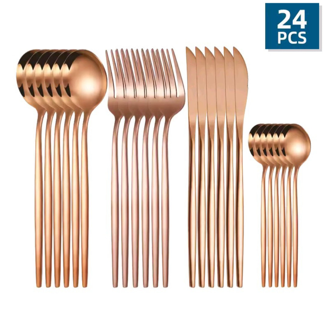 Luxurest™ – 24pcs Stainless Steel Dinner Set