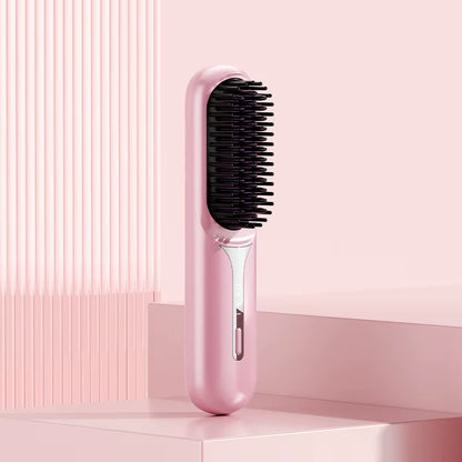 MOCATT Multifunctional Wireless Negative Ion Straightening Comb, Electric Hair Brush anti Scalding Straightener, Family Travel