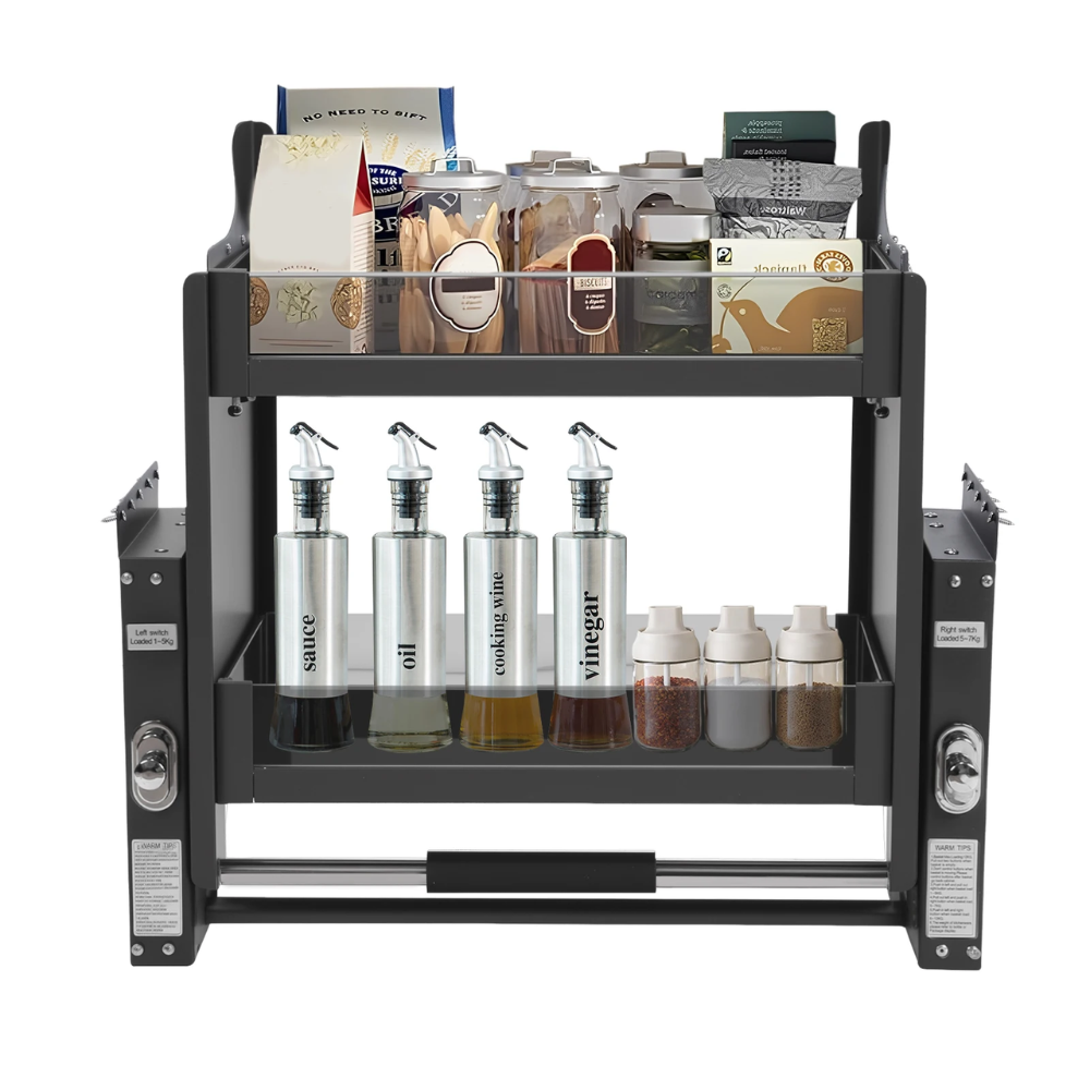 LiftMaster™ – Black Aluminum Crystal-Lift Pull-Down Storage Basket