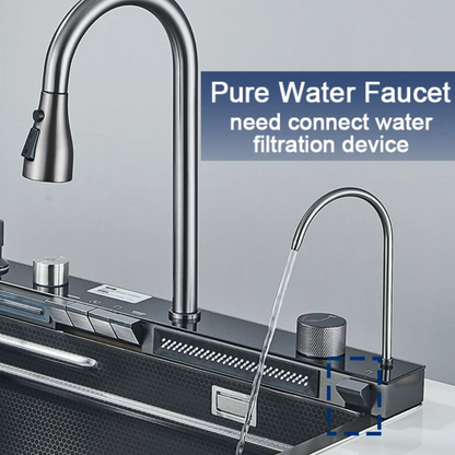 AquaForge™ – Digital Waterfall Stainless Steel Whale Sink