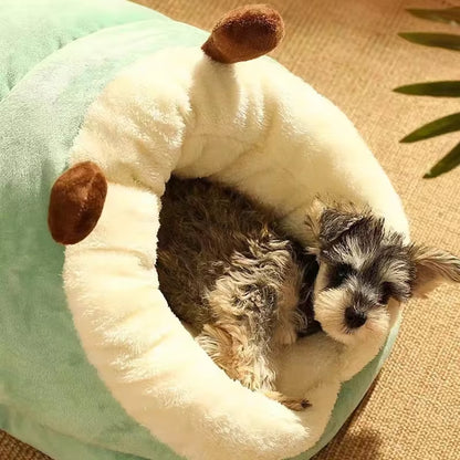 Cozy & Cute Slippers Shaped Dog Bed - Warm, Breathable, Washable Pet House for Small Dogs and Cats