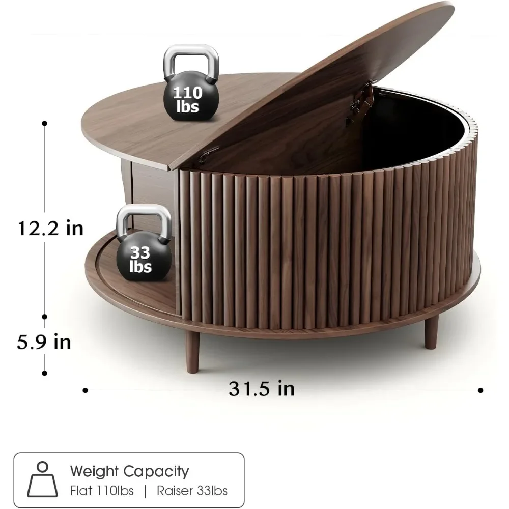Modora™ – Mid-Century Coffee Table with Storage