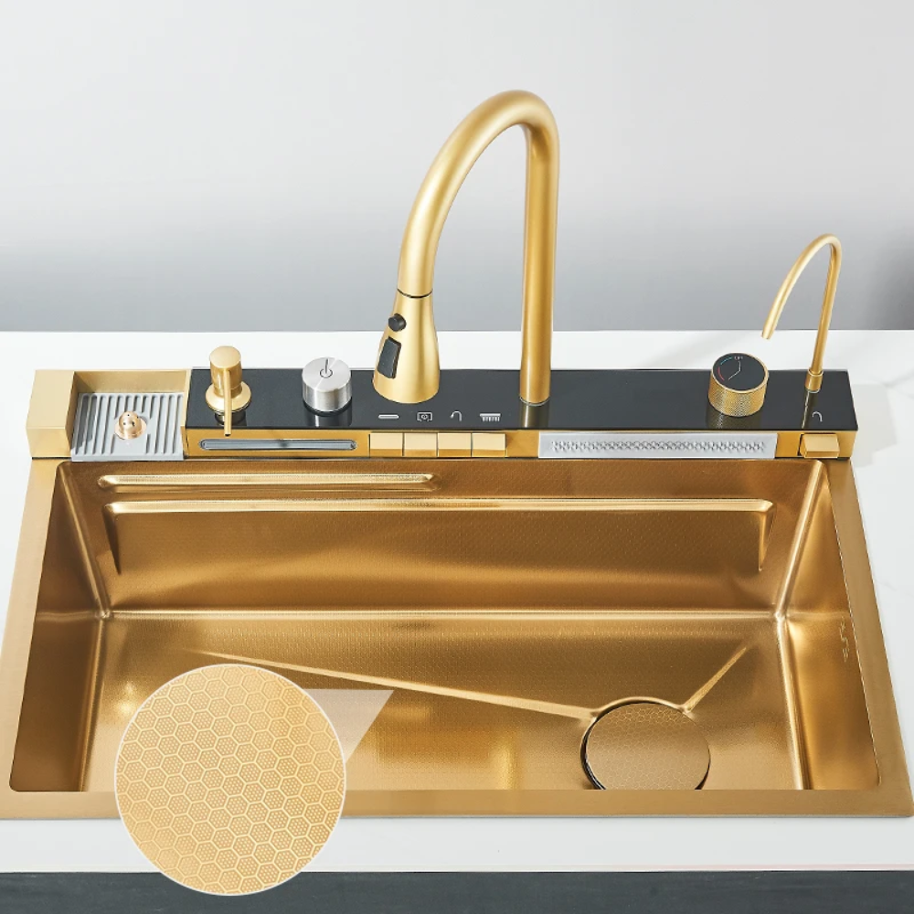 AquaForge™ – Digital Waterfall Stainless Steel Whale Sink