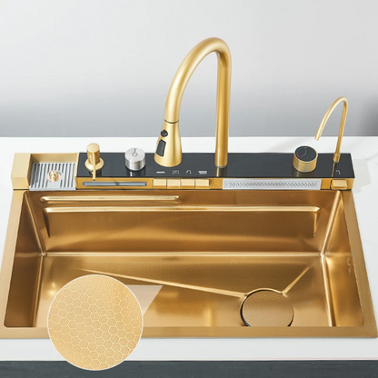 AquaForge™ – Digital Waterfall Stainless Steel Whale Sink