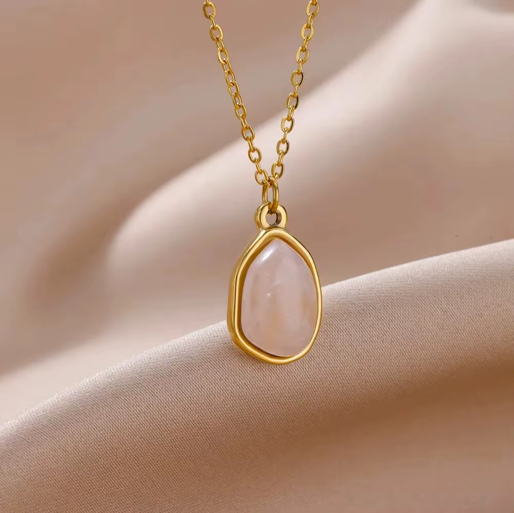 LumiStone™ –  Aesthetic Gold Stainless Steel Necklace