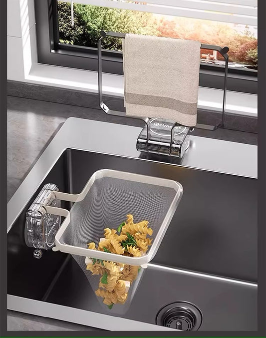 Disposable Filter Sink Organizer–Foldable Rack for Food Waste Draining