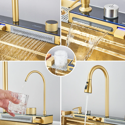 AquaForge™ – Digital Waterfall Stainless Steel Whale Sink