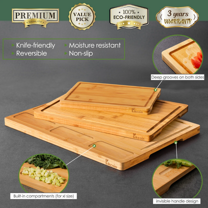 ChopNest™ – 3pc Bamboo Cutting Board Set
