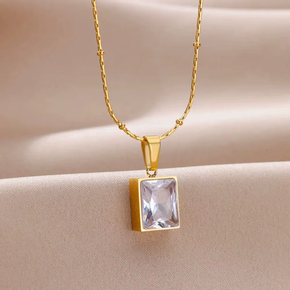 LumiStone™ –  Aesthetic Gold Stainless Steel Necklace