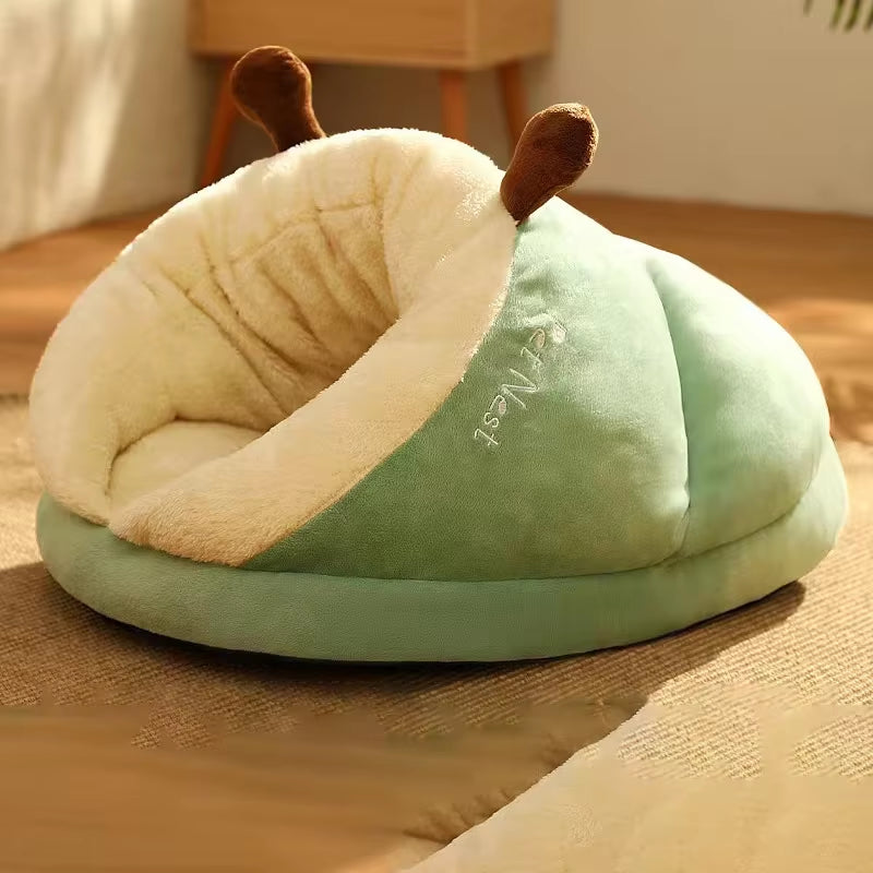 Cozy & Cute Slippers Shaped Dog Bed - Warm, Breathable, Washable Pet House for Small Dogs and Cats