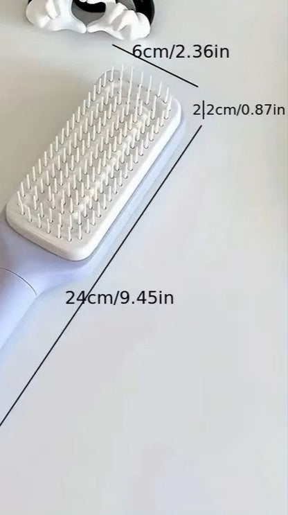 Smart Rotating Self-Cleaning Hair Brush – Antistatic Massage Comb with Adjustable Bristle Length