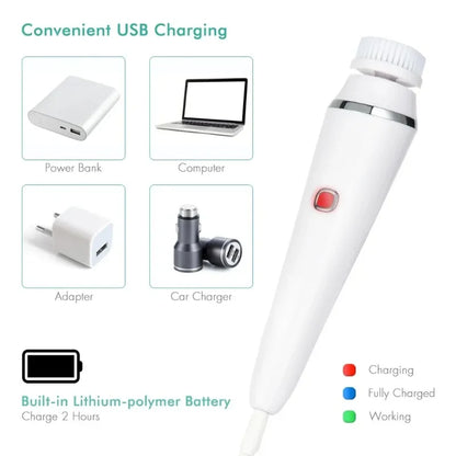 Electric Facial Cleaner 4 in 1 Face Cleansing Brush Wash Machine Spa Skin Care Massager Blackhead Cleaning Facial Skin Cleanser