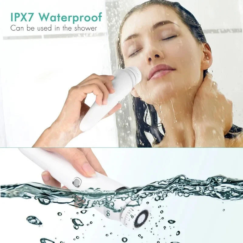 Electric Facial Cleaner 4 in 1 Face Cleansing Brush Wash Machine Spa Skin Care Massager Blackhead Cleaning Facial Skin Cleanser