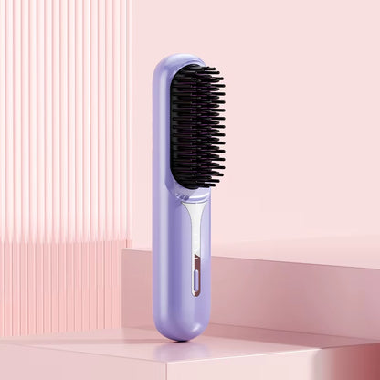 MOCATT Multifunctional Wireless Negative Ion Straightening Comb, Electric Hair Brush anti Scalding Straightener, Family Travel