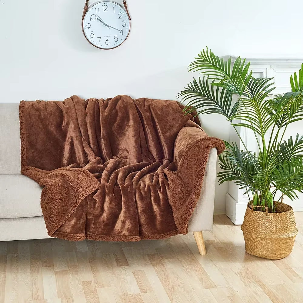 Luxury Shaggy Blanket for Couple Winter Warm Cosy Romantic Waterproof Blanket-Thickened Large Size Blanket Microfibre-Blanket