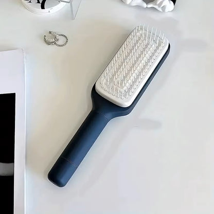 Smart Rotating Self-Cleaning Hair Brush – Antistatic Massage Comb with Adjustable Bristle Length